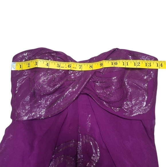 Nicole Miller Diossa Luna Strapless Mini Dress Magenta Purple Size 0 - Picture 7 of 14